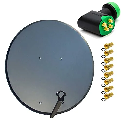 Premium X Satelliten-Komplettanlage 100cm - Hochwertige SAT-Antennenanlage mit 100 cm Aluminium-Schüssel, ideal für bis zu 4 Teilnehmer. Robuste Verarbeitung garantiert langlebigen Korrosionsschutz und optimalen Empfang von Astra, Eutelsat und mehr.