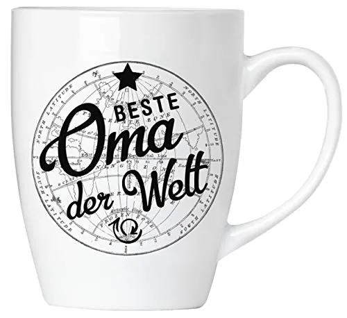 BRUBAKER - Beste Oma der Welt - Kaffeetasse aus Keramik - 300 ml - Kaffeebecher