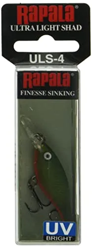 Rapala Unisex-Adult Ultra Light Shad Angelköder-Angelzubehör mit Dip Flap-Süßwasser Spinnköder-Lauftiefe 1.2-1.5m-Fischköder 4cm, 3g-Hergestellt in Estland-Green Army UV, Standard