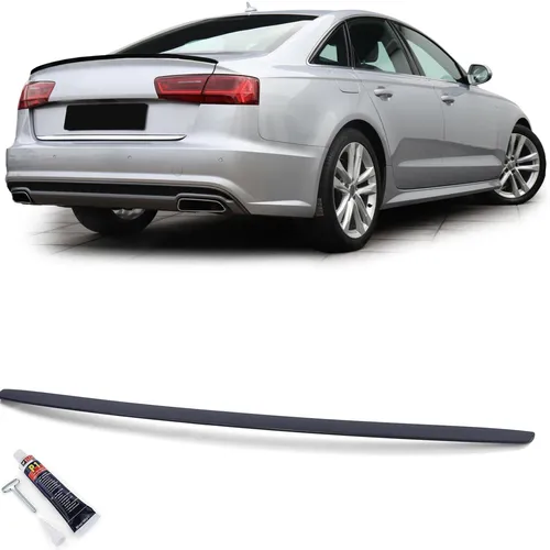 Sport Heckspoiler Lippe Schwarz Matt passend für Audi A6 C7 Limousine 11-18