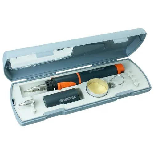 Portasol Gaslötkolben Pro Piezo 75 Basic Set - Lötgeräte mit einer Leistung von 15-75 W und einer max. Temperatur von 580 °C, ideal für präzise Lötarbeiten dank kurzer Distanz zwischen Griff und Spitze.