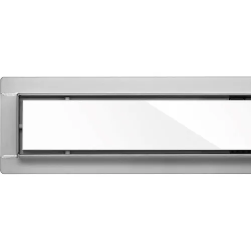 Duschrinne Bodenablauf Edelstahl / Hartglas 80 cm - Flach Slim für moderne Duschen - Sonstige Badausstattung mit EasyFix für variable Einbauhöhe und SmarThru Sichtfenster für einfache Reinigung. Ideal für barrierefreie, elegante Badezimmer.