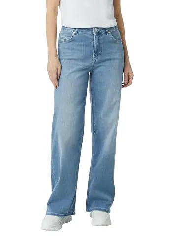 comma Denim Wide Leg Hose - Jeans mit Mid Rise Bund und Gürtelschlaufen, ideal für einen lässigen Look. Das 5-Pocket-Design und der weite Schnitt sorgen für zusätzlichen Komfort.