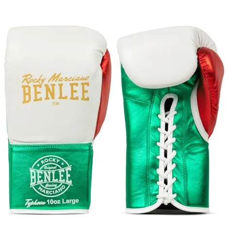 Benlee Rocky Marciano Boxhandschuhe Typhoon 10 OZ L - Weiß - Boxhandschuhe aus 100% Leder, ideal für Training und Wettkämpfe, mit optimalem Schutz und Komfort.