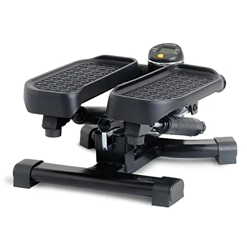 SportPlus 2-in-1 Mini-Stepper mit patentierter Umschalttechnik, Swing-Stepper und Auf-und-Ab-Stepper in einem Gerät, bis 100kg, verschleißfreie Hydraulik-Zylinder