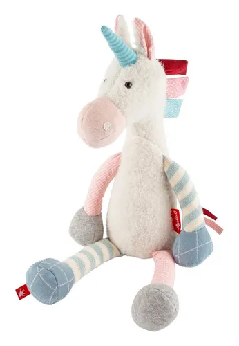 Sigikid Kuscheltier Einhorn Patchwork Sweety - Kissen für Kinder, aus nachhaltigen Materialien, waschbar bei 30 Grad und geprüft nach höchsten Sicherheitsstandards für unbeschwertes Spielen.