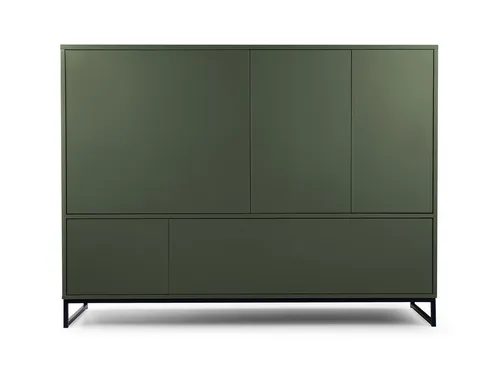 Beautysofa Kommode GIANA – elegante grifflos mit 5 Türen und Push-to-Open - Moderne Kommode in Sandbeige oder Flaschengrün, Breite: 160 cm. Viel Stauraum hinter 5 grifflosen Türen. Optimal für ein aufgeräumtes Zuhause und einfaches Öffnen dank Push-to-Open-System.