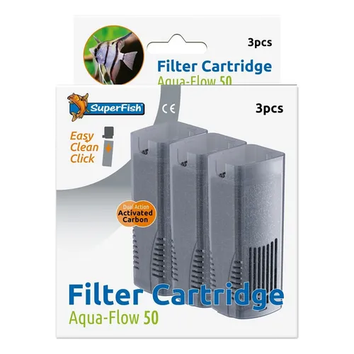 SuperFish  AQUAFLOW 50 EASY CLICK KASSETTE 3 Stück Packung Filtermaterial
