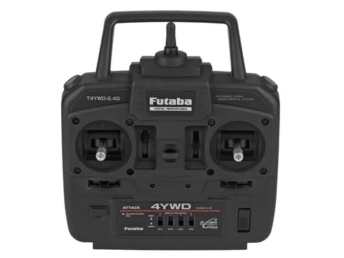 Futaba ATTACK T4YWD 4-Kanal Fernsteuersystem FHSS - Sender & Empfänger Set mit präzisem Steuerknüppel und zuverlässiger 2,4GHz FHSS-Technologie für präzise Steuerung von RC-Modellen.
