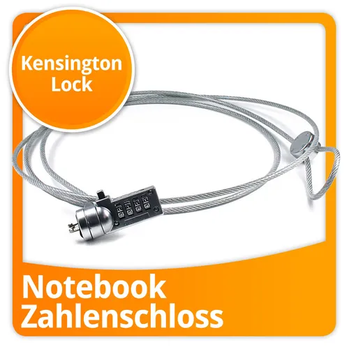 Kensington Notebook Laptop Zahlenschloss Notebookschloss Diebstahlschutz Kabel