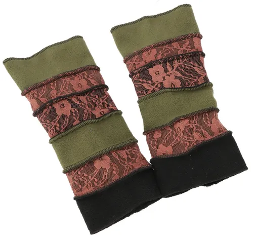 Guru-Shop Strickhandschuhe Elfen Handstulpen, Boho Pulswärmer -..