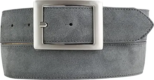 BELTINGER Herren-Gürtel aus Veloursleder mit Doppel-Schnalle 4 cm - Dunkelgrau 90cm - Hochwertiger Herren-Gürtel aus echtem Veloursleder, 40mm breit, mit eleganter Doppel-Schnalle. Ideal für Jeans und Chinos, bietet optimalen Tragekomfort und individuelle Anpassungsmöglichkeiten.