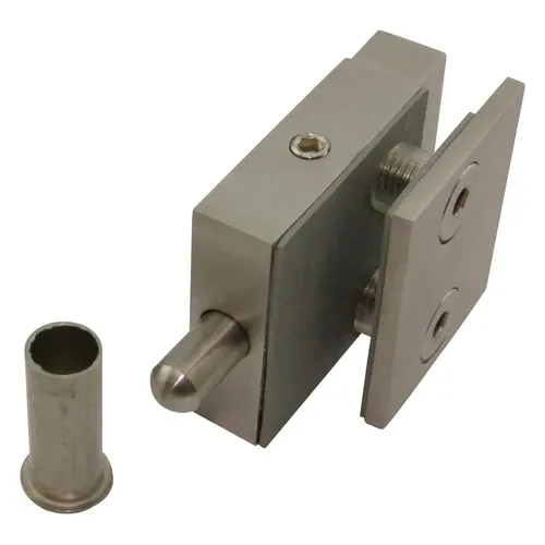 SOLIDO Glas-Feststellriegel oben, mit Bodenbuchse Gegenplatte 36 mm, Edelstahl