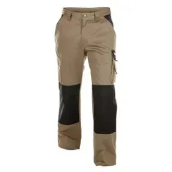 Boston Zweifarbige Arbeitshose, khaki/schwarz, Größe 66 - Arbeits- & Schutzkleidung mit verstellbaren Cordura® Kniepolstertaschen für optimalen Schutz und Komfort, ideal für Handwerker und Bauarbeiter.