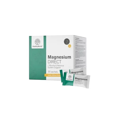 HealthyWorld Magnesium DIRECT – 400 mg – Mit Orangengeschmack – 30 Beutel