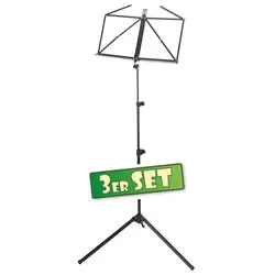 McGrey 100/2 B Notenständer schwarz - 3er Set mit Tasche - Instrumentenzubehör: Höhenverstellbare Notenständer im praktischen 3er-Sparset, inklusive Transporttasche für einfache Mobilität und Aufbewahrung.