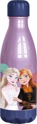Tataway Disney Frozen Elsa and Anna 560 ml blaue Plastikflasche für Mädchen mit Schraubverschluss