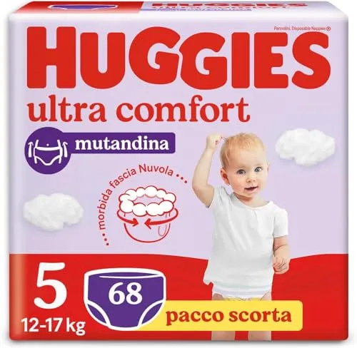Huggies Ultra Comfort, Windelhöschen, Größe 5 (12–17 kg), Packung mit 68 Windelhöschen