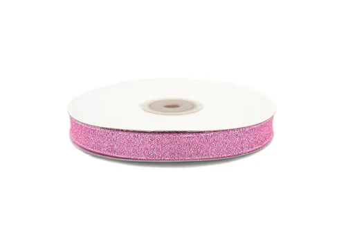 Creativery Geschenkband, Glitzerband 12mm x 32m Rolle Rosa / Silber