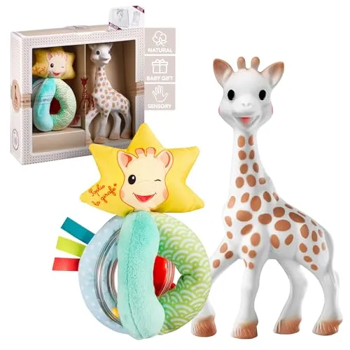 Sophiesticated Geschenkset – Sophie die Giraffe für Babys in beige von Sophie la girafe