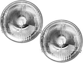 Hauptscheinwerfer H4 Set für VW Bus T3 - 2 Hauptscheinwerfereinsätze für VW T3 (Bj. 1979-1992), Halogen, beidseitig verwendbar, Ø 181 mm, ideal für klare Sicht und Sicherheit auf der Straße.