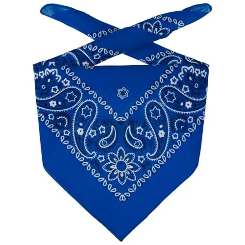 Lipodo Bandana Tuch Damen/Herren/Kinder - Kopftuch in Royalblau aus 100% Baumwolle - Multifunktionstuch in Einheitsgröße (55 x 55 cm) - vielfältige Tragemöglichkeiten