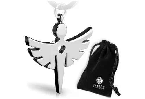 FABACH Schlüsselanhänger Schutzengel Fabiel mit Herz in silber von FABACH