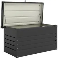 Furnicato Gartenbox Metall 450l - Wasserdichte Kissenbox mit Schloss - Organisieren Sie Ihren Garten mit der robusten Furnicato Gartenbox aus Metall. Mit 450L Fassungsvermögen und sicherem Schloss bietet sie optimalen Schutz für Ihre Utensilien und hält alles trocken und ordentlich.