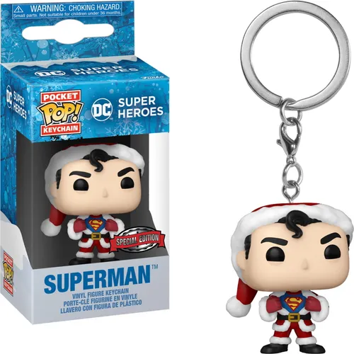 DC Super Heroes - Superman Holiday Special Edition - Schlüsselanhänger Funko Pocket POP! Keychain