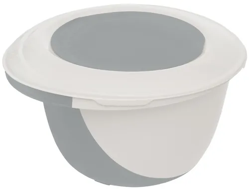 keeeper Rührschüsselset 4 in 1, Mit Spritzschutz und Teigschaber, Anti-Rutsch-Funktion, Camilla, Ø 27 x 15 cm + Ø 18 x 14 cm, 1,5 + 3,5 l, Nordic Grey