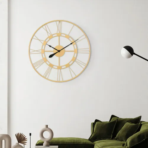 WOMO-DESIGN Wanduhr Stockholm - Vintage Stil Ø 85cm, handgefertigt aus Eisen - Wohnaccessoires mit einzigartigem Vintage Design, große römische Ziffern und lautloser Mechanismus für stilvolle Zeitansage ohne Störgeräusche.