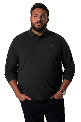Men Plus Poloshirt für Herren L-8XL - Bauchfit, Langarm - Poloshirt für Herren in Übergrößen bis 10 XL, mit speziellem Bauchfit-Schnitt und elastischem Saumbund für optimalen Komfort.