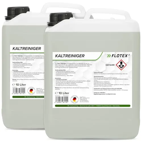 Flotex® Kaltreiniger Motorreiniger 2x10L | Sehr effektiver Motor Reiniger - entfernt Öle, Fette, Teer & vieles mehr | Motorwäsche für Auto, Werkstatt, Motorrad etc. | Nicht korrosiv & schonend