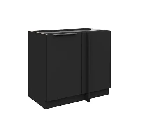 Küchen Eckunterschrank 105 cm SIENA Schwarz - Einbauküchen-Komponenten: Praktischer Eckunterschrank mit 1 Tür und Einlegboden, perfekt für die optimale Raumausnutzung in Ihrer Küche.