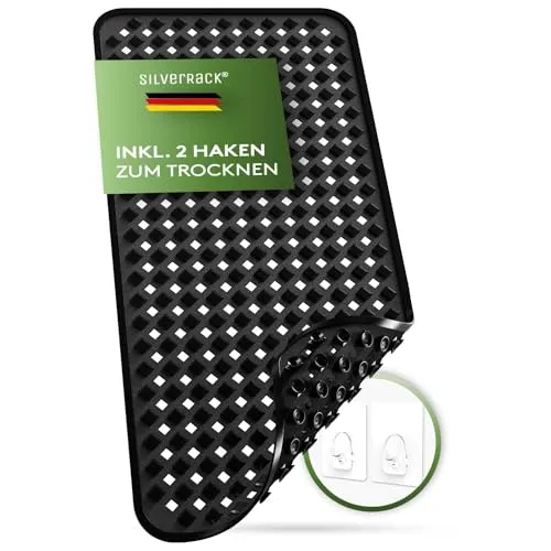 SilverRack Badewannenmatte 88x40 cm (Schwarz RAUTEN) in schwarz von SilverRack