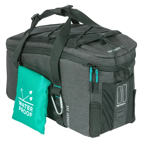 Basil Trunkbag Discovery 365D Melee Black - 9 Liter - Fahrradtasche mit stylischem Design und abnehmbarem Schultergurt, bietet höchsten Komfort und Qualität für jeden Radfahrer.
