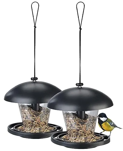 Royal Gardineer Vogelfutterstation: 2er-Set wetterfeste Vogelfutterhäuser zum Aufhängen (Vogelhaus zum Aufhängen wetterfest, Futtervogelhaus, Wetterfestes)