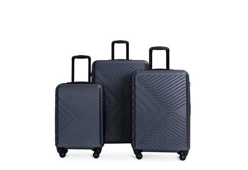 Travelhouse Bali 3tlg. Koffer-Set - Stabiler Trolley in Grau mit TSA Schloss - Gepäck-Set aus robuster ABS Hartschale, leicht und kratzfest. Mit 4 leisen 360° Rollen für müheloses Handling und integriertem TSA Zahlenschloss für maximale Sicherheit.