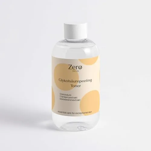 Zero Skin - Glykolsäurepeeling-Toner - 250 ml - Erfrischendes Glykolsäurepeeling für eine strahlende Haut – ideal zur sanften Reinigung und Pflege. Vegan, tierversuchsfrei und umweltfreundlich verpackt.