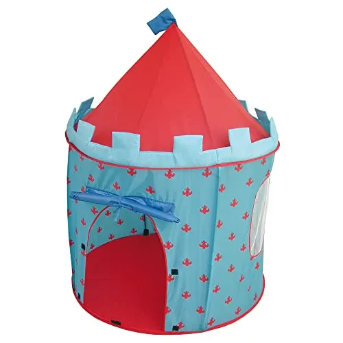 Roba Spielzelt, Blau-Rot, 105x105 cm - Vielseitiger Spielspaß - Spielzelt für drinnen und draußen, abwaschbar und schnell aufzubauen. Ideal als Ritterburg oder Sonnenschutz mit praktischer Aufbewahrungstasche.