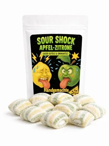 Super saure Bonbons Apfel-Zitrone 180g – Sour Shock – extrem sauer gefüllt