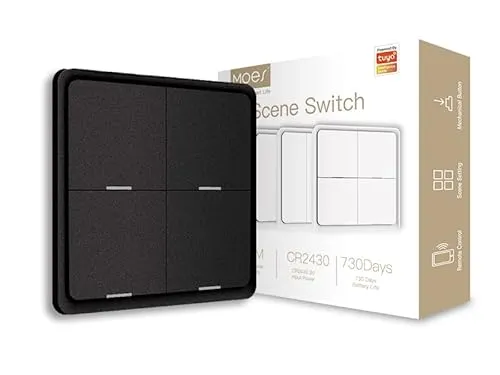 MOES ZigBee 12 Scene Funkschalter in schwarz von MOES