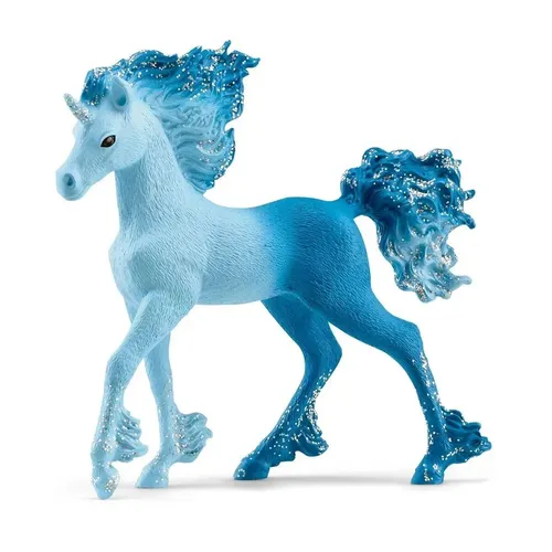 Schleich 70758 Elementa Wasserflammeneinhorn Fohlen - Glitzernde Spielfigur für Kinder (5-12 Jahre) aus der BAYALA Themenwelt, pädagogisch wertvoll und fantasieanregend