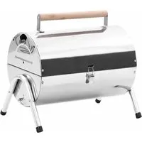 vidaXL Tragbarer Tisch-Holzkohlegrill Edelstahl Doppelrost - Kompakter Edelstahlgrill mit großem Doppelrost, ideal für Camping und Picknicks. Leicht zu reinigen und zu transportieren, perfekt für die Grillsaison!