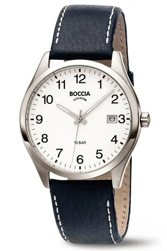 Boccia 3669-01 Herrenuhr Titan mit schwarzem Lederband von Boccia Titanium