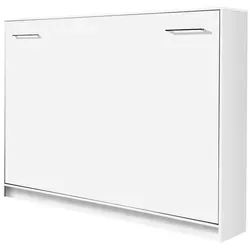 QMM TraumMöbel Schrankbett, Weiß Hochglanz, Holzwerkstoff, 140x200 cm, Schlafzimmer, Betten, Klappbetten