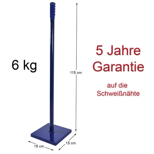 Handstampfer 15x15cm - 6kg Betonstampfer mit Garantie - Stampfer für effizientes Verdichten von Böden, leichtes 6kg Design und kompakte 15x15cm Arbeitsplatte für präzise Ergebnisse.