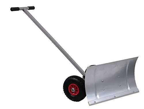 Schneeräumer Schneefuchs Eco LxHxB: 119x58x40cm mit 2 Rädern Silber, Schaufel HxB: 58x33cm verzinkt, Marke: Szagato (Schneeschaufel Schneeschieber Hand-Schneepflug) (Made in Germany)