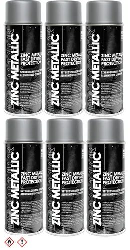 Stück DC ZINC Metallic 400ml Grundierung Zinkspray Rostschutz Korrosionsschutz 6