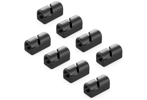 deleyCON Kabelzubehör deleyCON 8x Kabelhalter Selbstklebend Kabelclips Haushalt Büro